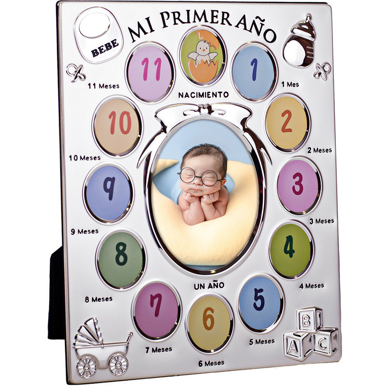 Portafoto bebé plateado