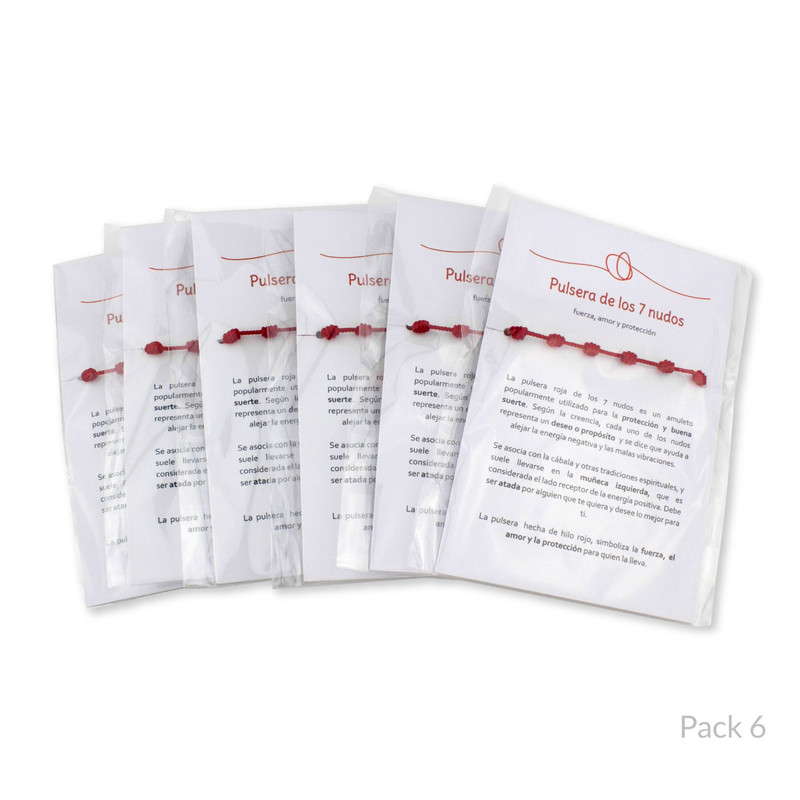 Pulsera 7 nudos hilo rojo