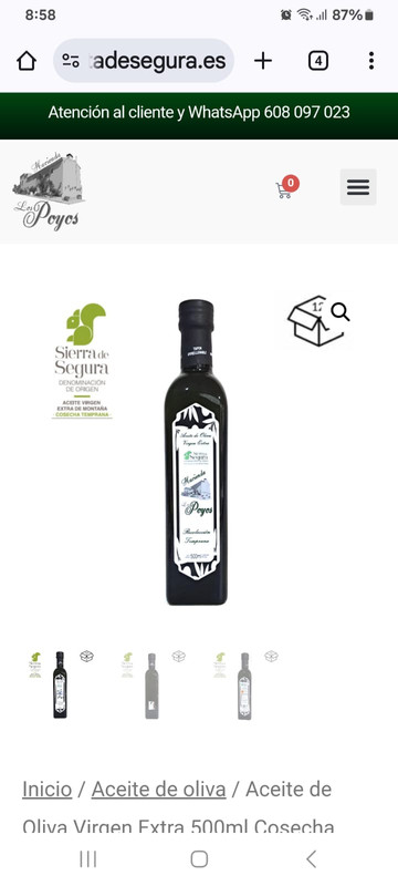 Aceite de Oliva Virgen Extra 500ml Cosecha Temprana DO Sierra de Segura 2024-2025 – Caja de 10 unidades
