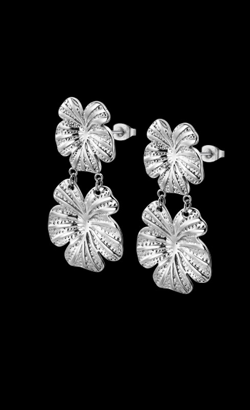 Pendientes Lotus acero