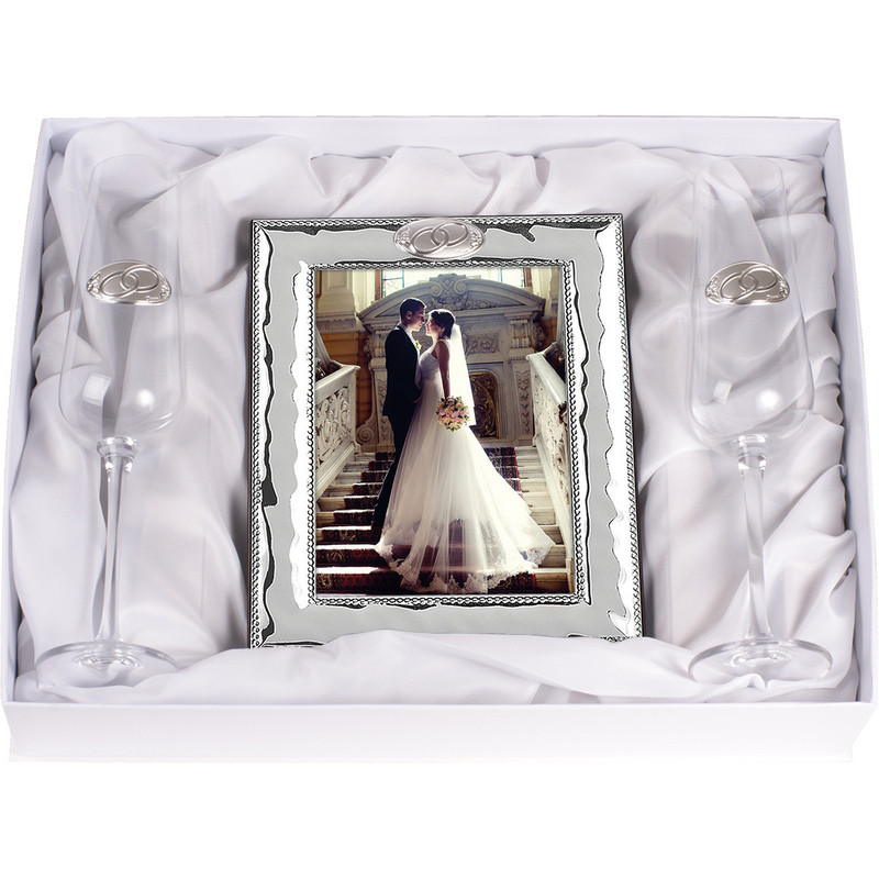 Portafotos aluminio + 2 copas